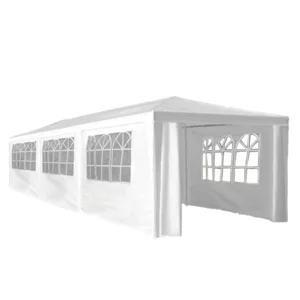 Zahradní stan 3x9 m s bočními stěnami a průhledy