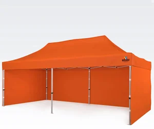 Zahradní stan BRIMO 3x6m s 3 bočními stěnami, oranžový, hliníková konstrukce