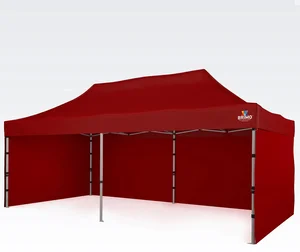 Zahradní stan Brimo 3x6m s bočními stěnami, červený, hliníková konstrukce