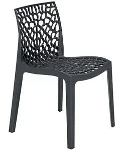 Zahradní židle Gruvyer 2 – polypropylen, černá