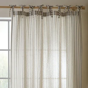 Závěs Zanzibar Woven Stripe, šedý, 140×183 cm