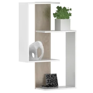 Závěsná police VALPA - bílá/dub sonoma