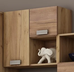 Závěsná skříňka KEATING – craft zlatý / craft tabák