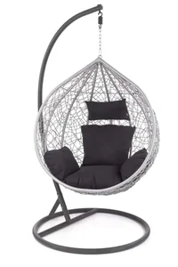 Závěsné křeslo Eggy šedá/černá