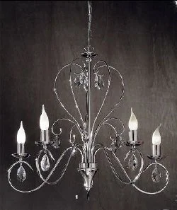 Závěsné svítidlo ORION 68 cm, chrom/křišťál, 5x E14