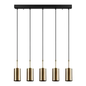 Závěsné svítidlo s 5 žárovkami ve zlaté barvě Opviq lights Kem