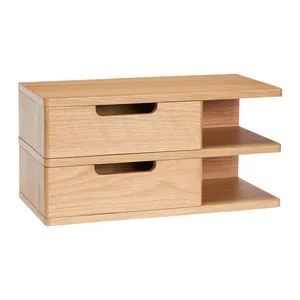 Závěsný noční stolek Öppen – Hübsch s poličkami, dubový dekor