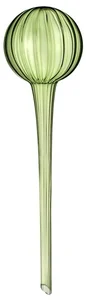Zavlažovací skleněná baňka 28 cm zelená