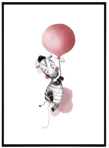Zebří motiv s balónem - 30x40 cm Artprint