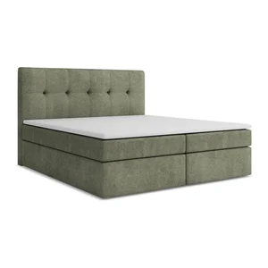 Zelená boxspring postel Palta 180x200 cm s úložným prostorem – Makamii
