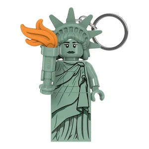 Zelená klíčenka s LED světlem LEGO Statue of Liberty