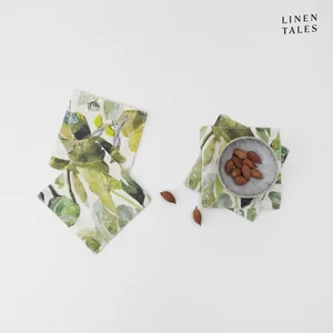Zelené látkové podtácky Lotus – Linen Tales, sada 4 ks