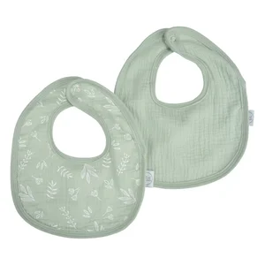 Zelené mušelínové bryndáky 2 ks Bébé Douceur