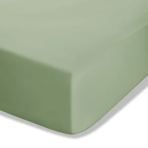 Zelené napínací prostěradlo z perkálu 90×190 cm Easy Iron Percale – Catherine Lansfield