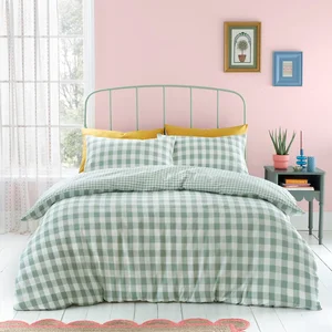 Zelené povlečení na dvoulůžko 200x200 cm Gingham Check