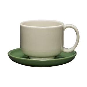 Zeleno-krémový porcelánový šálek Amare Hübsch