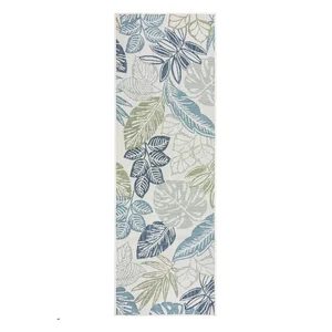 Zeleno-modrý venkovní i vnitřní koberec Bella Leaf 80x230 cm