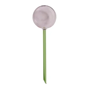 Zeleno-růžová skleněná zavlažovací koule Flora