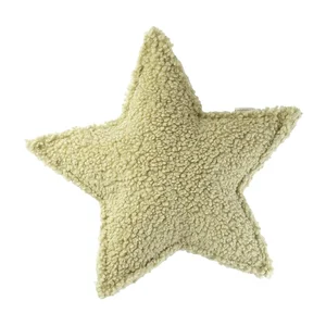 Zelený dětský polštář Star z bouclé textilie – Wigiwama