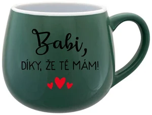 Zelený keramický hrníček 300 ml s nápisem