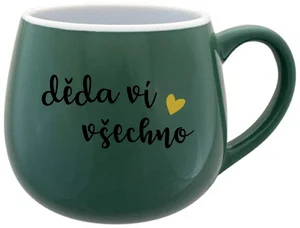 Zelený keramický hrníček Děda Ví Všechno 300 ml