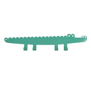 Zelený kovový dětský nástěnný věšák Crocodile od Rex London