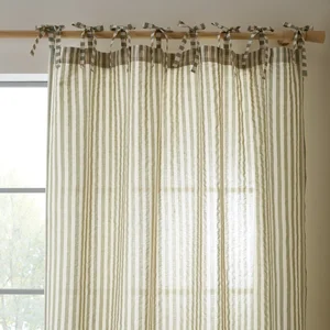 Zelený závěs Zanzibar Woven Stripe 140×183 cm (Pineapple Elephant)