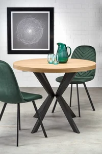 ZELINDA Rozkládací jídelní stůl dub zlatý/černý