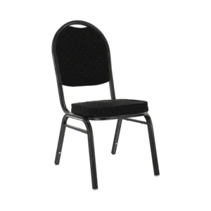 Židle JEFF 2 NEW – stohovatelná, černá látka, šedý rám