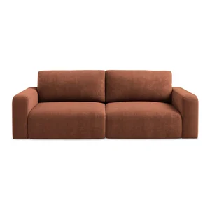 Žinylková rozkládací pohovka s úložným prostorem 252 cm, terakotová Kona – Makamii