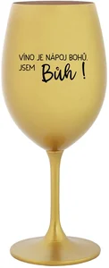 Zlatá sklenice na víno 350 ml s motivem Božského vína