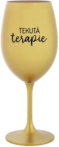 Zlatá sklenice na víno 350 ml TEKUTÁ TERAPIE