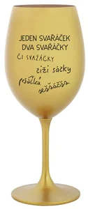 Zlatá sklenice na víno 350 ml
