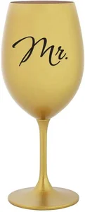 Zlatá sklenice na víno MR. 350 ml