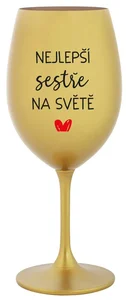 Zlatá sklenice na víno pro sestry