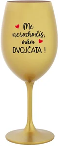 Zlatá sklenice na víno s motivem Dvojčata