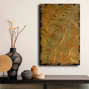 Zlatá spirála na plátně 45 × 70 cm