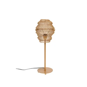 Zlatá stolní lampa White Label Lena