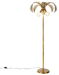 Zlatá vintage stojací lampa Botanica 156 cm s dvojitým osvětlením