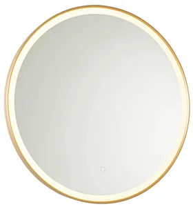 Zlaté koupelnové zrcadlo s LED osvětlením 70 cm