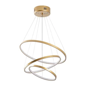 Zlaté závěsné LED svítidlo Simit 50 cm