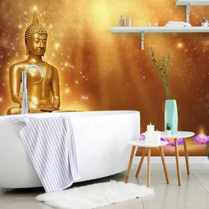 Zlatý Budha - Elegantní fototapeta pro harmonickou atmosféru