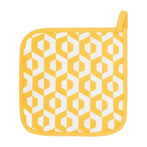 Žlutá bavlněná chňapka Hexagon Tiseco Home Studio