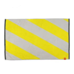 Žlutá bio bavlněná koupelnová předložka 50×80 cm Diagonal – Mette Ditmer Denmark