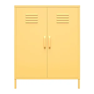 Žlutá kovová skříňka Novogratz Cache 80x102 cm