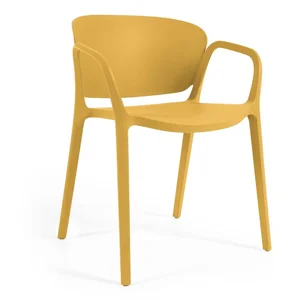Žlutá plastová zahradní židle Ania