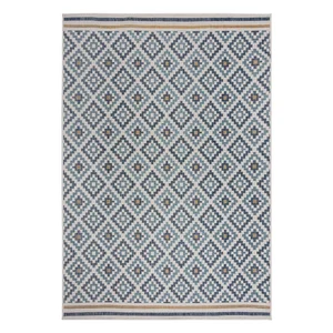 Žluto-modrý koberec Zia Trellis 200×290 cm – vnitřní i venkovní