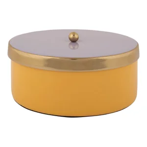 Žlutý kovový úložný box 16cm