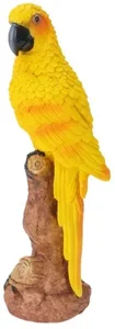 Žlutý papoušek na pařezu 38 cm