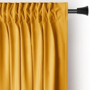Žlutý sametový závěs Dimout 140x270 cm Pleat